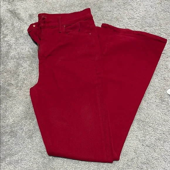 Women's Red Flare Jeans